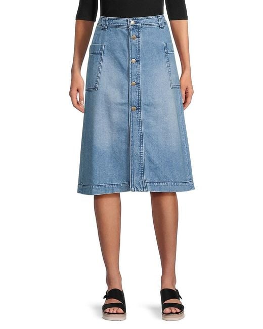 Joe's Jeans Blue Denim Cargo Midi Skirt