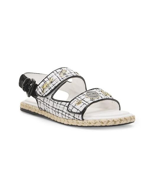 Karl Lagerfeld Multicolor Charlay Logo Tweed Sandals