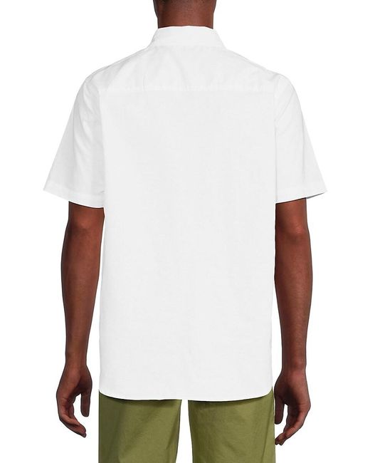 Saks Fifth Avenue White Short Sleeve Shirt for men