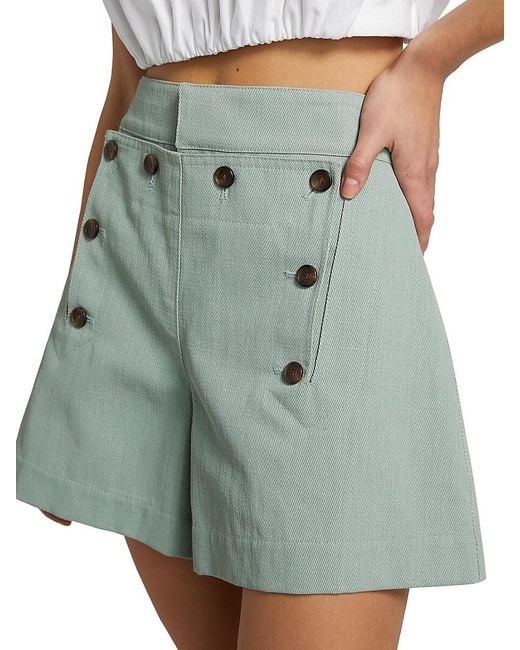 A.L.C. Green A. L.C. Lucas Button-Tab Shorts
