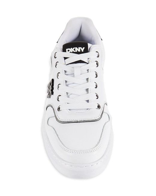DKNY Black Low Top Leather Sneakers for men
