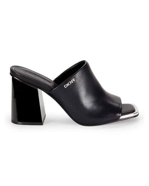 DKNY Black Silas Open Toe Leather Sandals