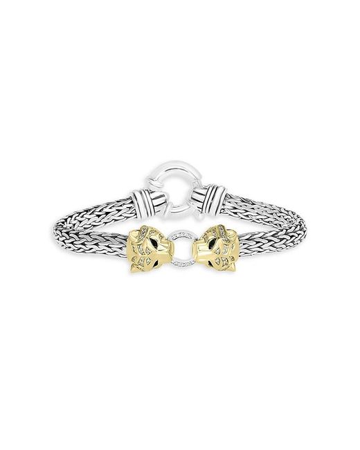 Effy White 14k Goldplated Sterling Silver, Diamond & Tsavorite Bracelet