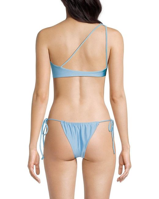 JADE Swim Blue Apex One Shoulder Bikini Top