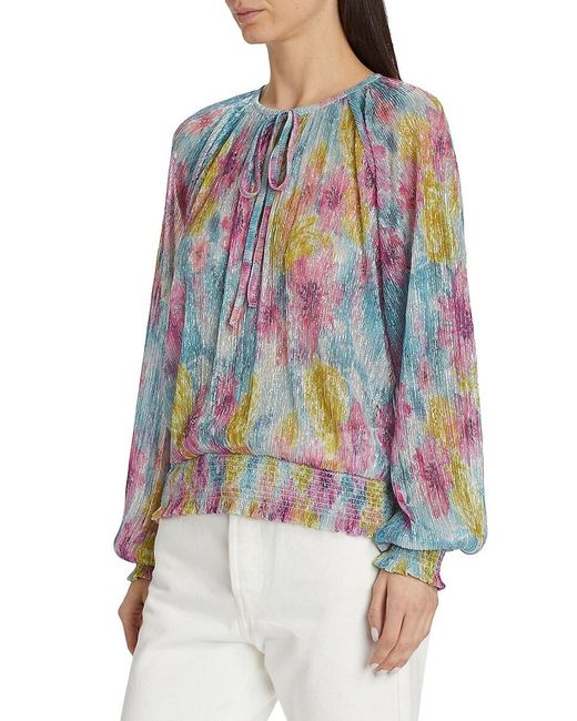 Ramy Brook Blue Hawkins Watercolor Blouse