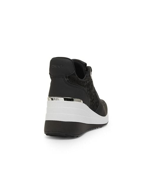 DKNY Black Kamay Monogram Platform Sneakers