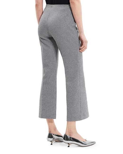 Theory Gray Houndstooth Flare Pants