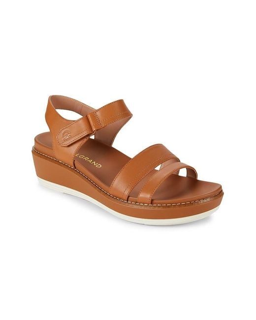 Cole Haan Brown Og Peyton Leather Sandals