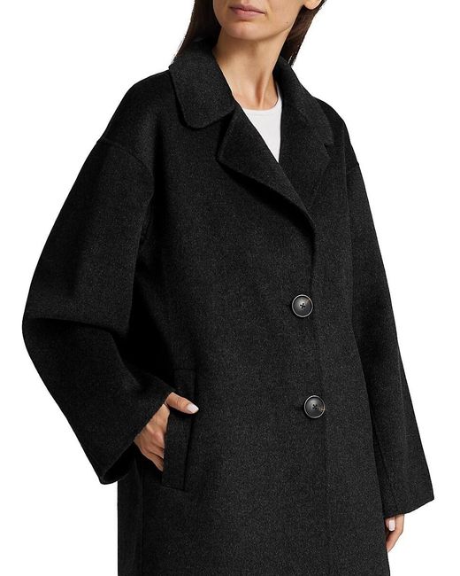 Mercer Collective Black Kelly Long Wool Cocoon Coat