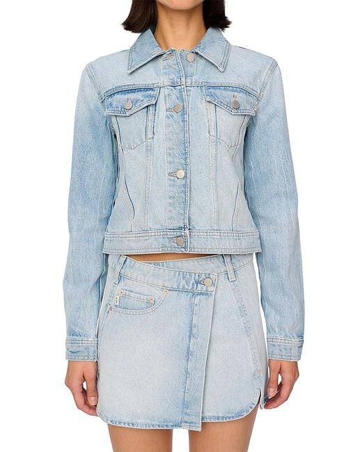 DL1961 Blue Vika Cotton Denim Trucker Jacket