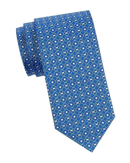 Ike Behar Blue Graphic Silk Tie for men