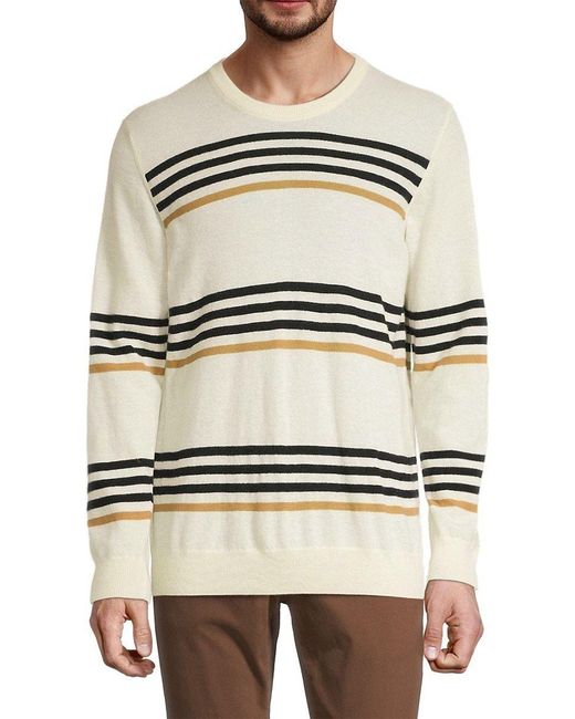Saks Fifth Avenue Saks Fifth Avenue Striped Cashmere Sweater in Natural for  Men | Lyst