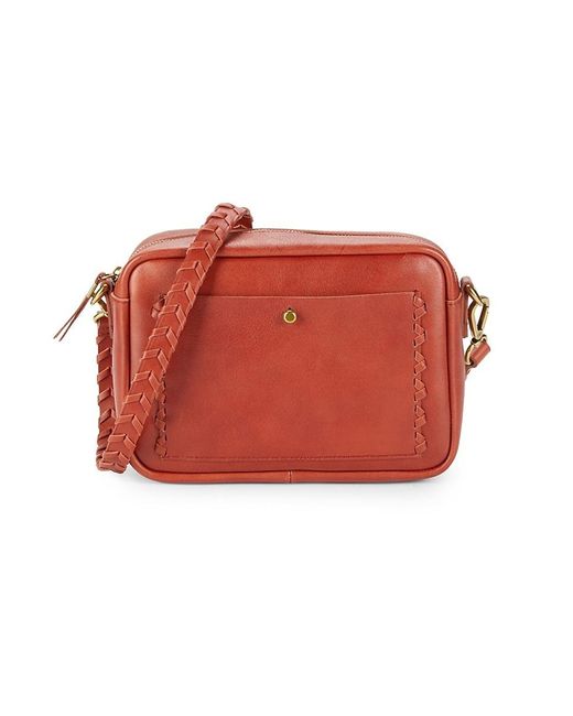Madewell Red Large Leather Camera Crossbody Bag