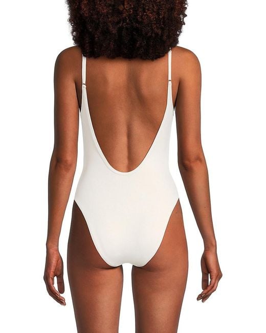 WeWoreWhat White Scoop Cami One-Piece Swimsuit