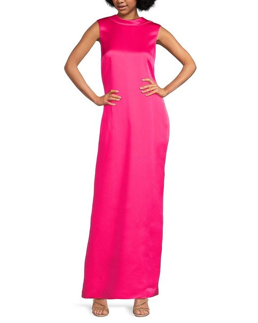 Versace Pink Open Back Satin Cocktail Dress