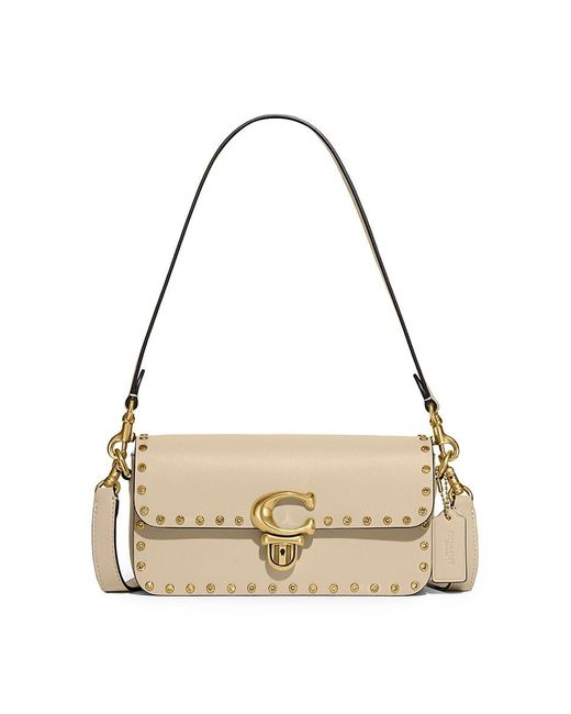 COACH Metallic Studded Leather Shoulder Bag