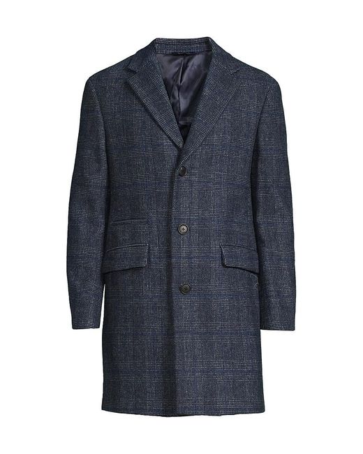 Mens plaid wool coat sale