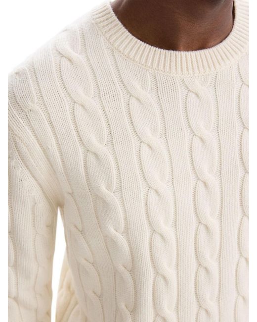 Theory White Montana Wool Cable-Knit Sweater for men