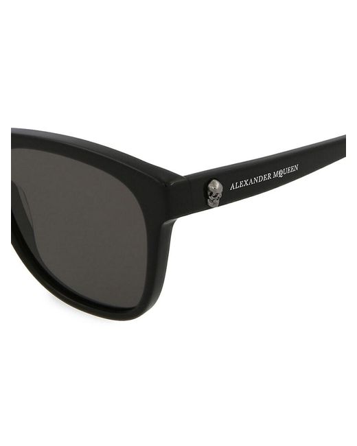 Alexander McQueen Black 54mm Rectangle Sunglasses
