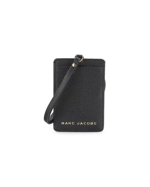 Marc Jacobs Logo Faux Leather Lanyard Id Card Case in Black Lyst