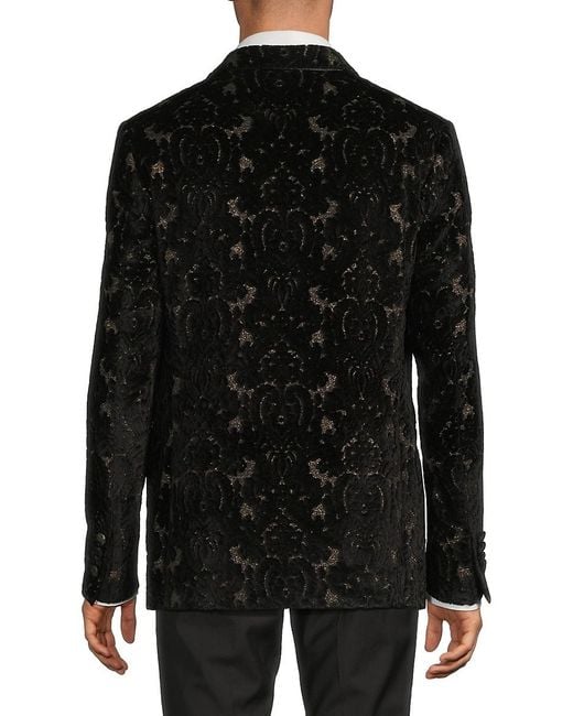 Etro Black Velvet Peak-Lapel Evening Jacket for men