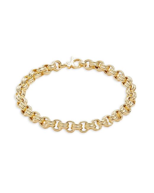Saks Fifth Avenue Metallic 14k Yellow Gold Double Rolo Chain Bracelet