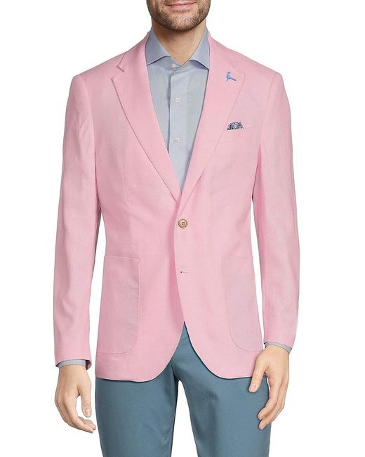 Tailorbyrd Pink Linen Blend Sportcoat for men