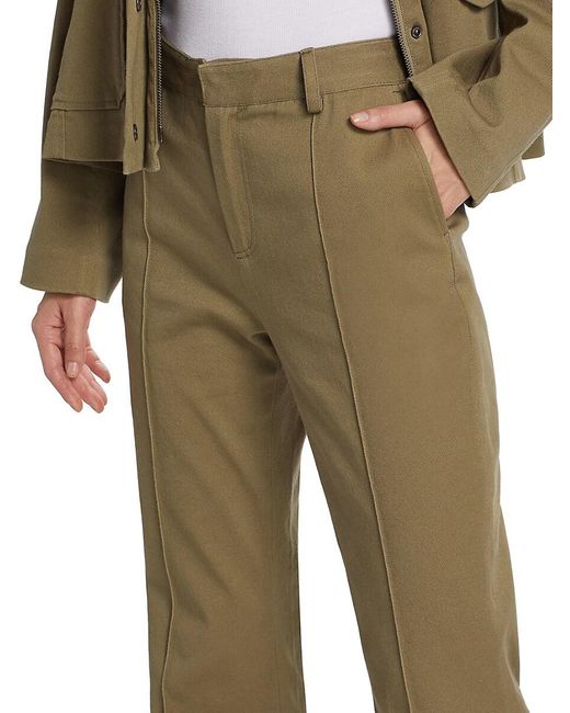 ATM Natural Cotton-Blend Twill Flare Pants