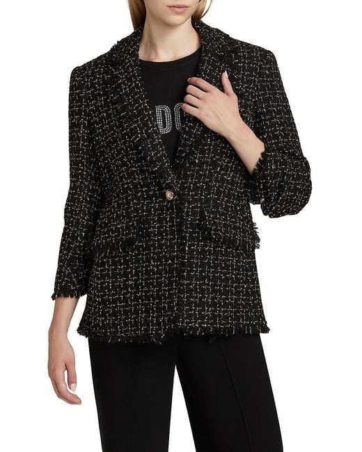 Cinq À Sept Black Sylvie Tweed Single-breasted Blazer
