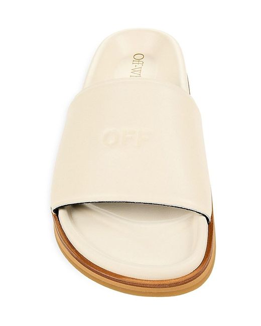 Off White c o Virgil Abloh Cloud Off Stamp Logo Platform Slides in White Lyst Australia