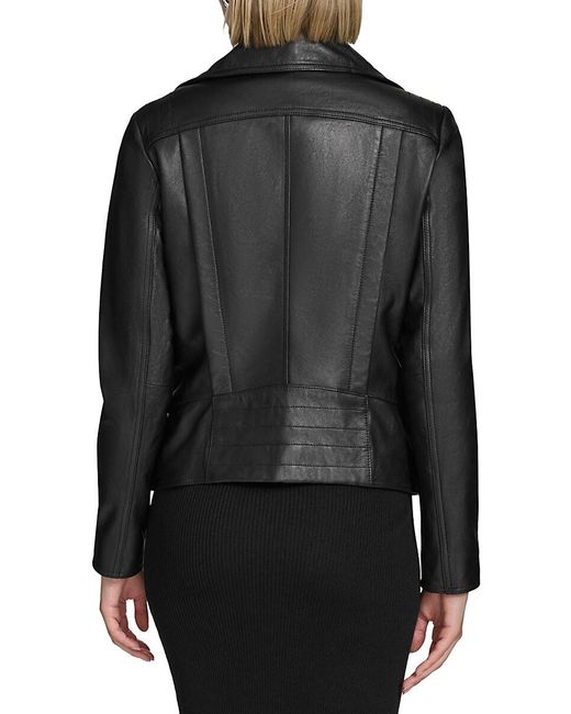 Andrew Marc Black Beckett Leather Moto Jacket