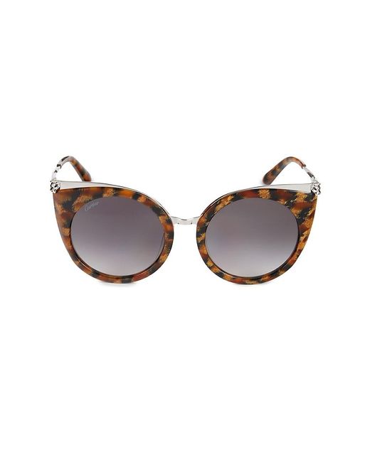 Cartier Brown 53Mm Cat Eye Sunglasses