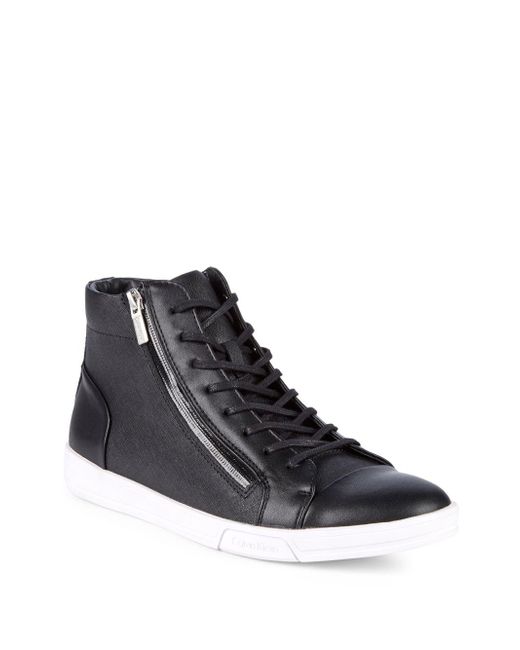 Calvin Klein Berke Lace-up High-top Sneakers in Black for Men | Lyst