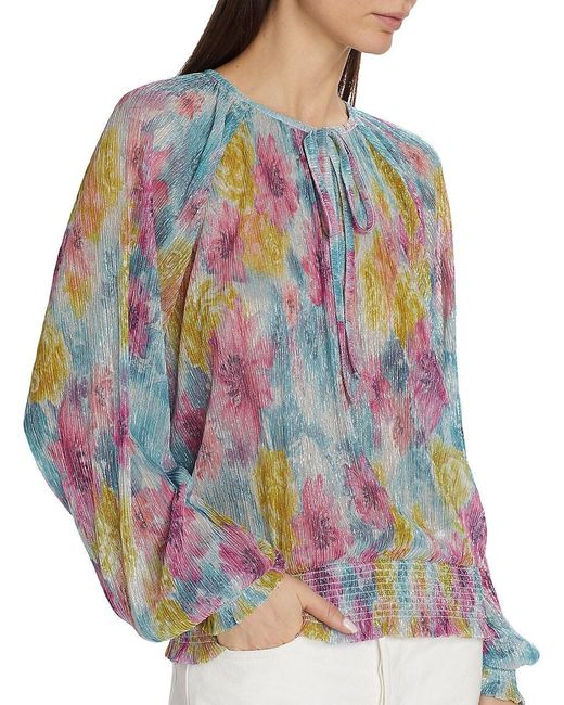 Ramy Brook Blue Hawkins Watercolor Blouse