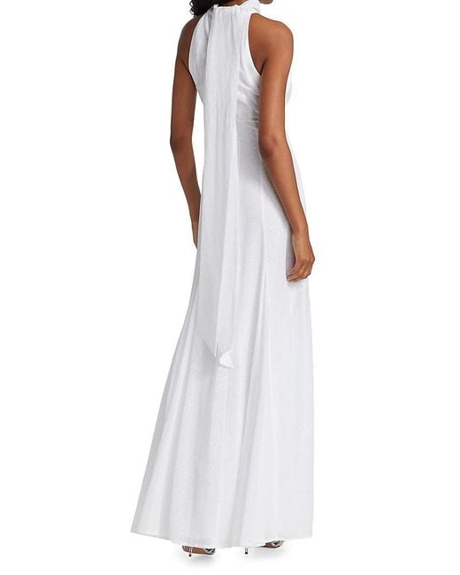 Galvan White Fortaleza Halterneck Gown