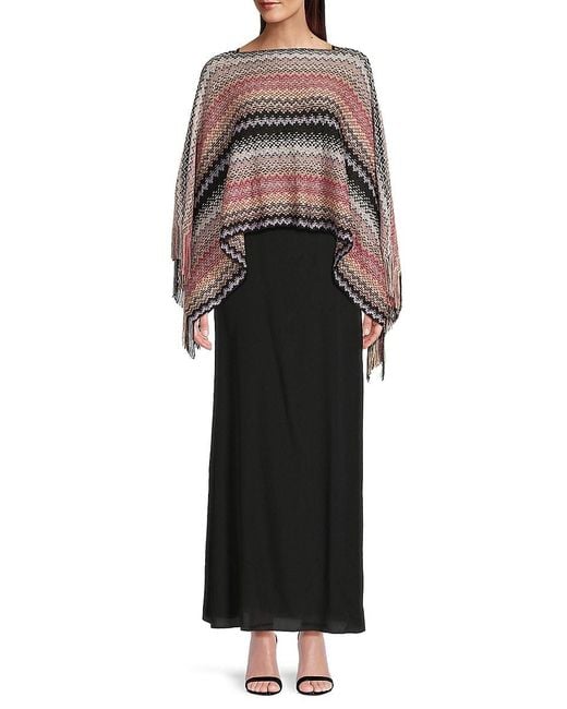 Missoni Black Chevron Knit Poncho