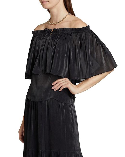 Kobi Halperin Black Mads Off-The-Shoulder Blouse
