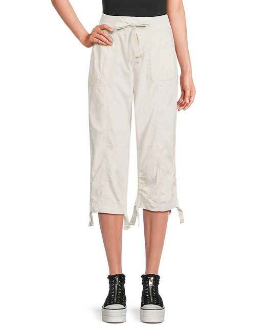 Calvin Klein White Drawstring Capri Pants