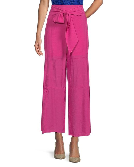 Nanette Lepore Pink Solid Belted Pants