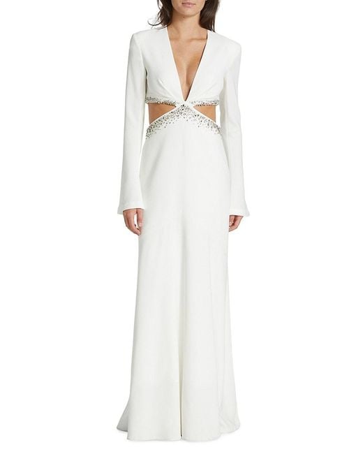 A.L.C. White Trina Embellished Cutout Dress