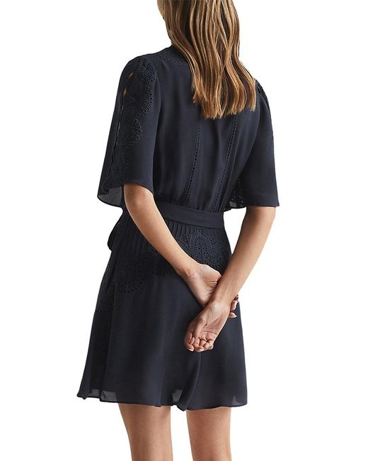 Reiss Rhea Eyelet Fit Flare Dress in Black Lyst Australia