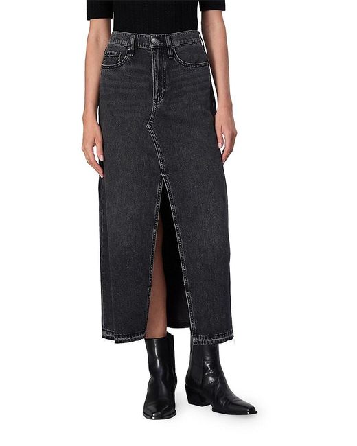 Rag & Bone Black Clara Featherweight Midi-Skirt