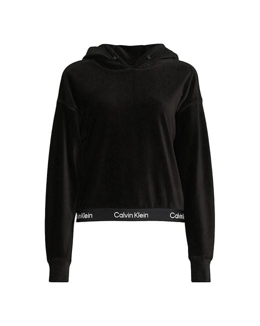 Calvin Klein Logo Hem Hoodie in Black | Lyst Australia
