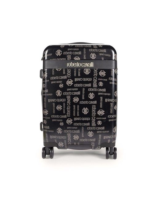 Roberto Cavalli Black 20 Inch Monogram Hardside Spinner Suitcase