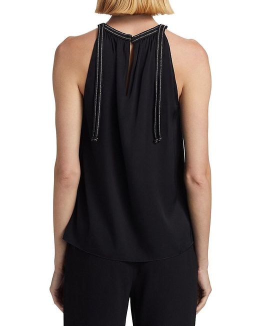 Kobi Halperin Black Astrid Silk Halterneck Blouse