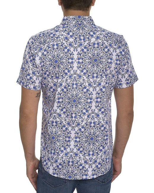 Robert Graham Blue Andaz Classic Fit Print Shirt for men