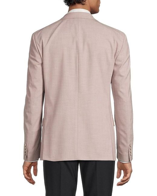 Ben Sherman Pink Stretch Slim-Fit Two-Button Blazer for men