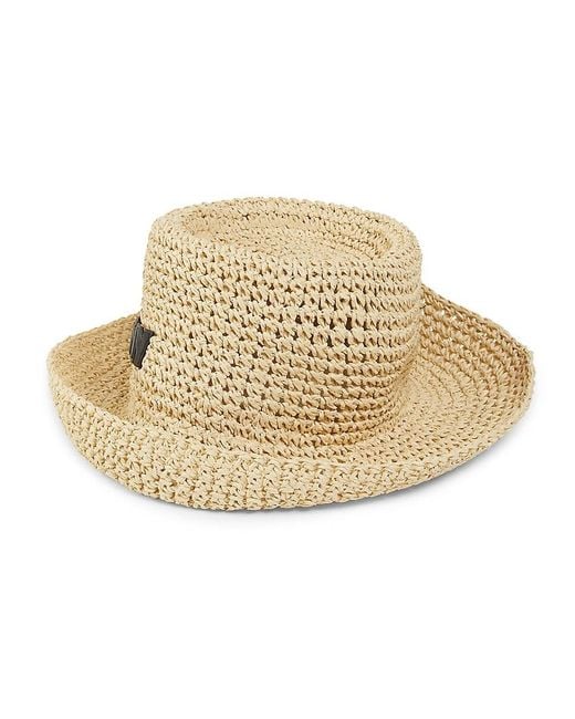 DKNY Natural Logo Crochet Sun Hat