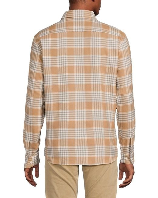 Theory Natural Irving Checked Cotton Shirt for men