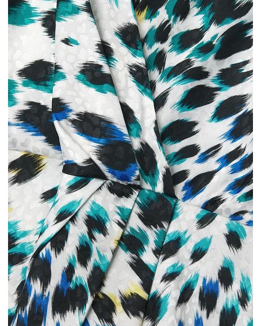 Emanuel Ungaro Blue Catori Cheetah Print Mini Dress